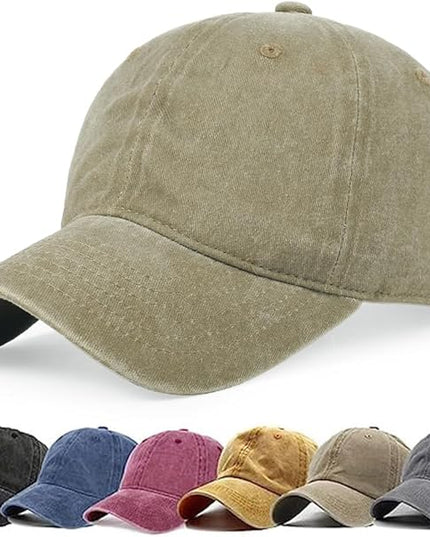 HH HOFNEN Men Women Washed Distressed Twill Cotton Baseball Cap Vintage Adjustable Dad Hat