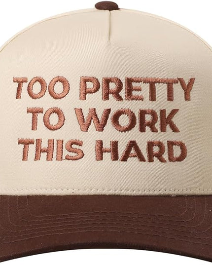 MIRMARU Two-Tone Vintage Canvas Trucker Hats for Men & Women, Adjustable Size Baseball Caps with Trendy Embroidered Design