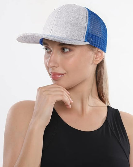 kozinu Unisex Trucker Hats Blank Mesh Snapback Hats Sport Plain Baseball Caps Adjustable Fitted Hat