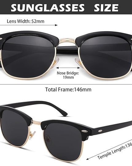 Pro Acme Semi-Rimless Polarized Sunglasses UV 400 Protection for Women Men