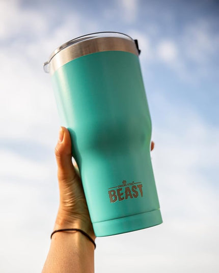 Beast 20 oz Tumbler Stainless Steel Vacuum Insulated Coffee Ice Cup Double Wall Travel Flask (Aquamarine Blue)