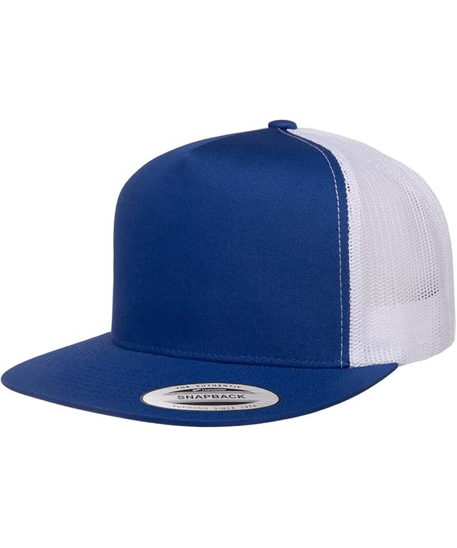 Yupoong 5-Panel YP Classic Trucker Cap | High Profile Flat Visor Snapback | OSFM | Bulk Packs Available