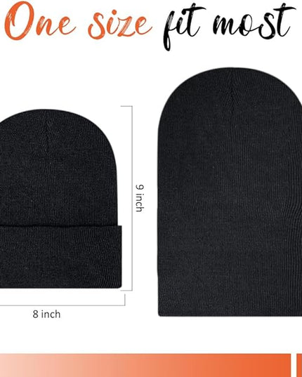 ZH 12-Pack Knitted Winter Beanie Hats for Men and Women, Warm and Cozy Cuffed Skull Caps, Bulk Purchase