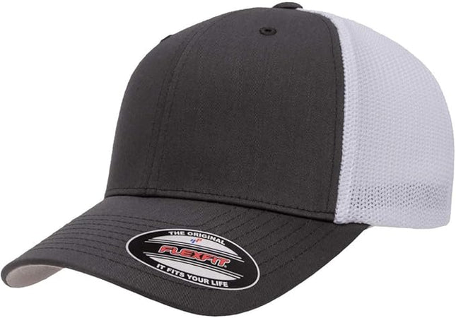 Flexfit 6511 Fitted Mid-Profile Stretchable Mesh Panels Trucker Cap | Bulk Pack Available