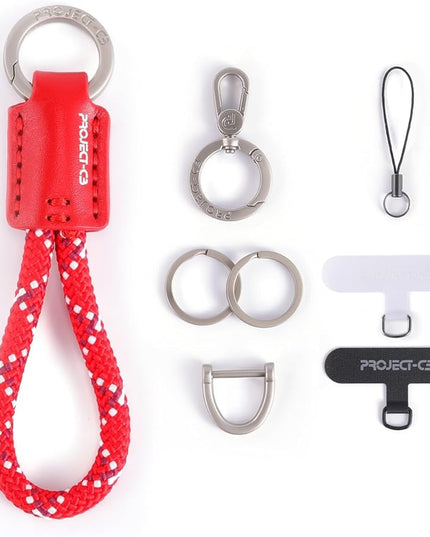 project-cb Phone Finger Ring Strap 1,Phone Tether Tab 2,Phone Lanyard,Phone Strap,Key Chain,Key Ring 2,Charms for Phone Case,Phone Accessories(VividScarlet-S)