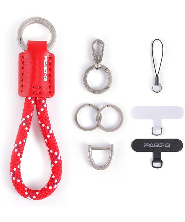 project-cb Phone Finger Ring Strap 1,Phone Tether Tab 2,Phone Lanyard,Phone Strap,Key Chain,Key Ring 2,Charms for Phone Case,Phone Accessories(VividScarlet-S)