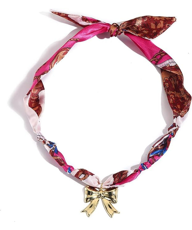 HETICA Scarf Necklace for Women Silk Western Charm Necklaces Fashion Accessory Jewelry Gift