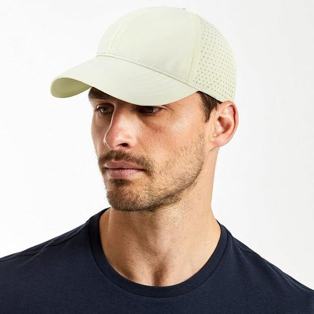 Xinveen Quick Dry Baseball Cap Curved Brim Snapback Hat Laser Cut Mesh Ball Cap Golf Ball Cap for Men Women