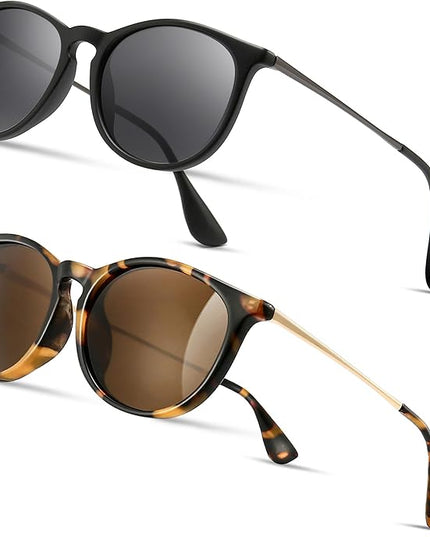 SUNGAIT Premium Vintage Round Sunglasses for Women Men Classic Retro Trendy Style