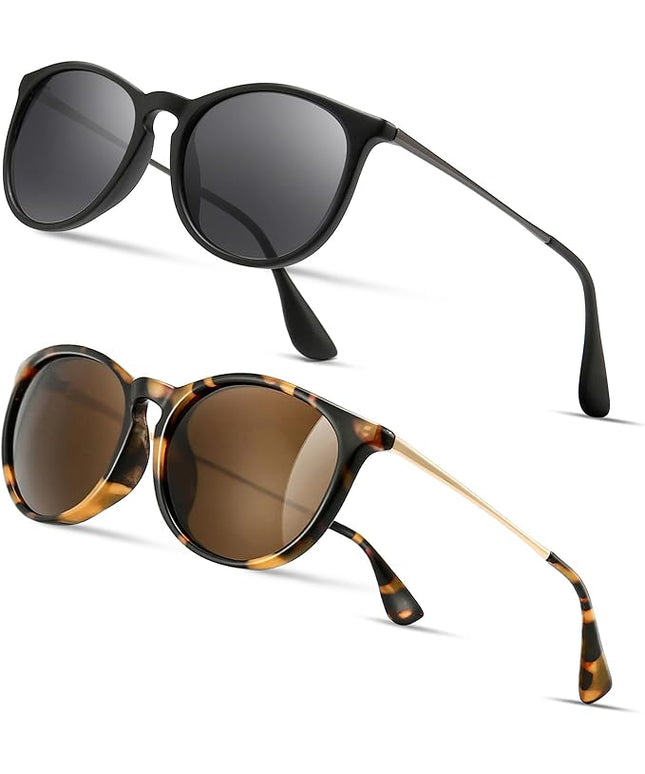 SUNGAIT Premium Vintage Round Sunglasses for Women Men Classic Retro Trendy Style