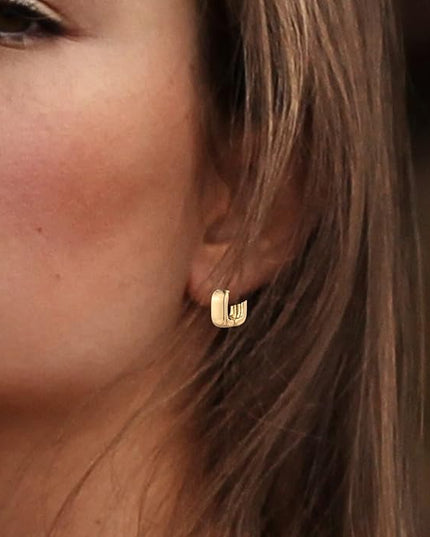 9 Pairs Gold Chunky Hoop Earrings Set for Women, 14K Gold Plated Twisted Huggie Hoop Earring Hypoallergenic, Lightweight Thick Open Hoops Earrings Jewelry Gifts.