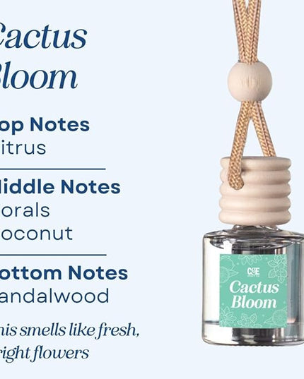 CANDECraftCo Car Air Hanging Fragrance Oil, Car Auto Freshener for Essential Oils, Scents Fragrance Aromatherapy Automobile Diffuser, Long Lasting (Cactus Bloom + Lavender Vanilla)