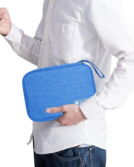 Electronics Travel Organizer,Portable Waterproof Electronic Travel Storage Bag for Small Charging Cord Storage,Charger,Small Electronics,SD Card etc,for Travel,Business -Sky Blue