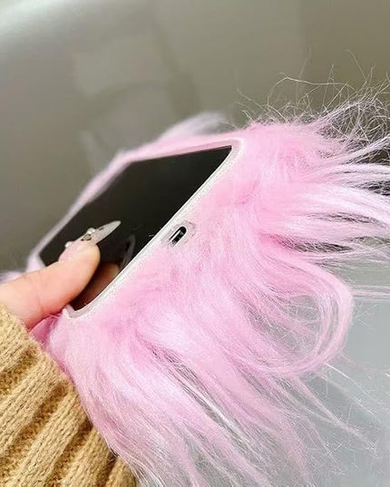 for iPhone 17 Case,Funny and Silly Weird Furry Phone Cases [DIY Long Hair with Hairclip] Ugly Phone Case Swap Challenge Gifts with Friends (Green)