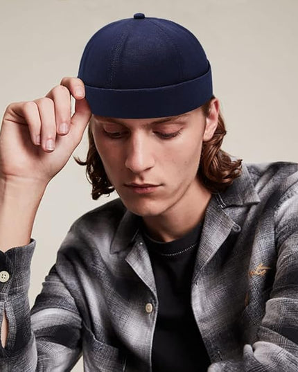 XYIYI Cotton Brimless Docker Cap Adjustable Street Casual Sailor Cap Skullcap Beanie Hat