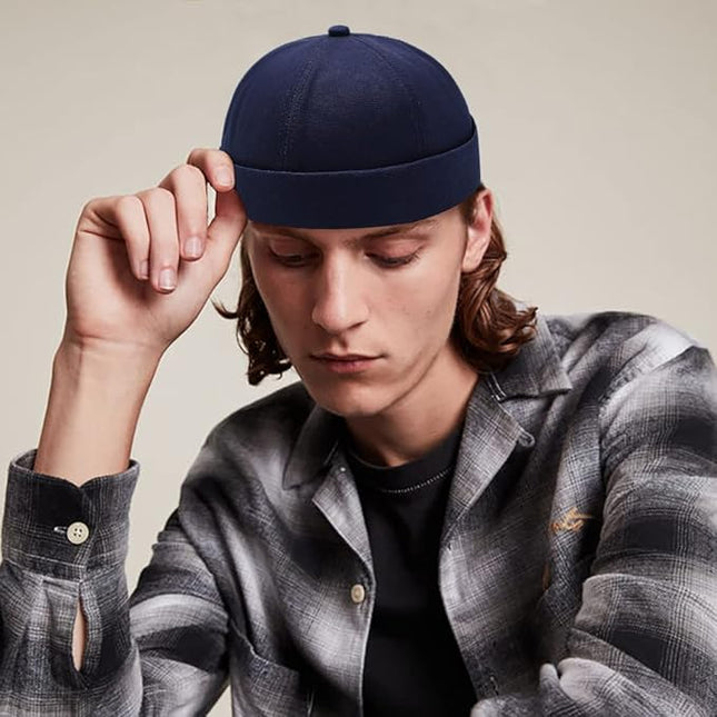 XYIYI Cotton Brimless Docker Cap Adjustable Street Casual Sailor Cap Skullcap Beanie Hat