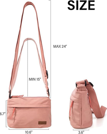 Crossbody Sling Bag Canvas Purse Small Shoulder Handbag 5 Pocket Casual Travel Messenger Hobo Bag Phone Satchel Backpack