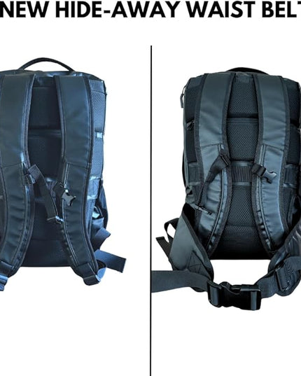 COR Surf 34L Carry On Travel Backpack | TSA and Airline Flight Approved Personal Luggage Style Backpack | The Island Hopper 2.0 | 34L Black Waterproof Edition | FREE S-Clip Included