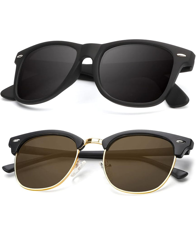 KALIYADI Polarized Sunglasses for Men and Women Semi-Rimless Frame Driving Sun glasses UV Blocking