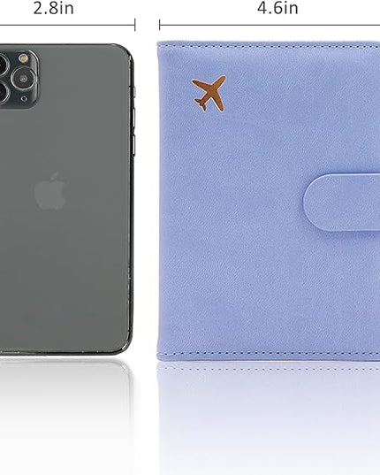 Melsbrinna Premium Leather Passport Holder Covers Case, Waterproof Rfid Blocking Travel Wallet Passport Holder with Pen Holder, Cute Passport Book for Women/Men