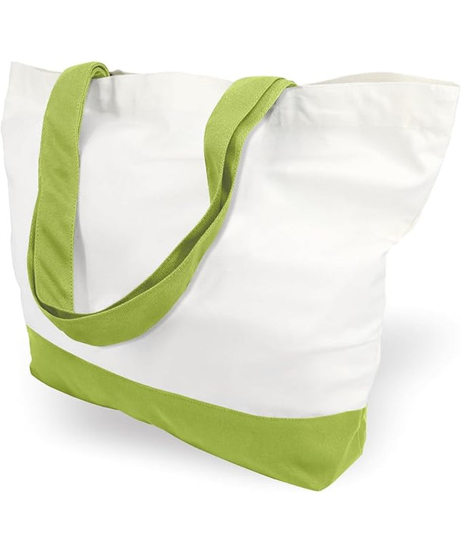 TOPDesign 3-Pack Super Strong Large 12oz Cotton Canvas Tote Bags, Reusable Grocery Shopping Cloth Bags, Fashionable Two-Tone Totes for Crafts, DIY Your Creative Designs