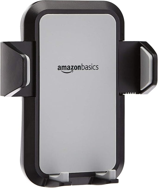 Amazon Basics Universal Portable Smartphone Holder for Car, Easy to Install Air Vent Mount, Adjustable and Secure, Grey