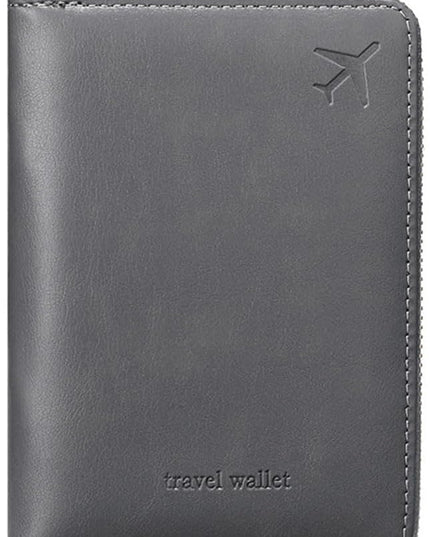 Passport Holder for Travel Women and Men RFID Passport Holder with Card Slots Holder Passport Case Passport cover Passport Wallet Travel Essentials and Accessories (Short Zipper, SZ-Grey)