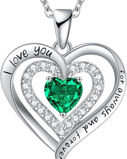 REDBEE Necklaces for Women Birthstone Heart Necklace Jewelry for Wife Girlfriend Woman Necklace