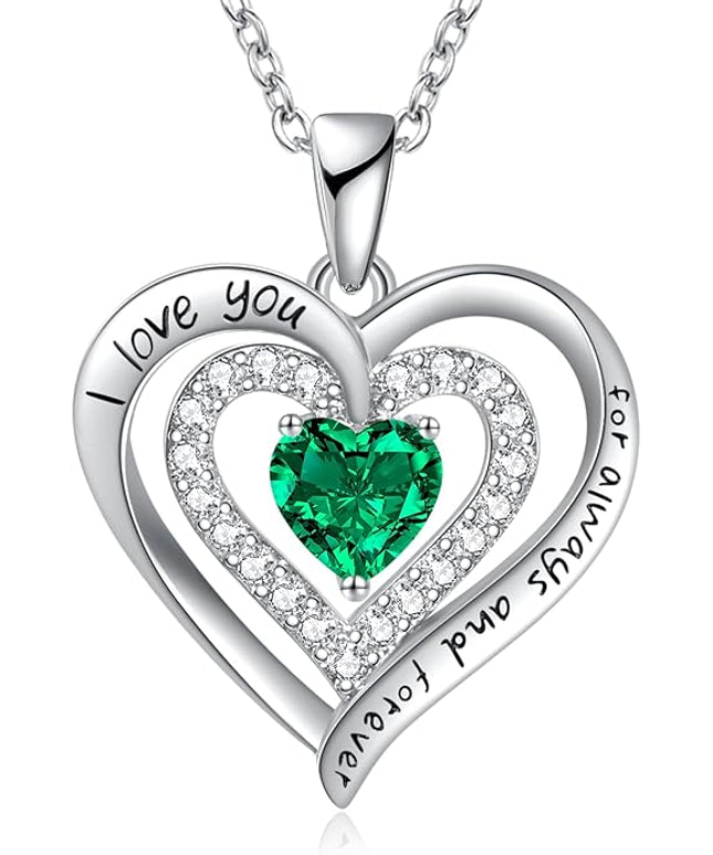 REDBEE Necklaces for Women Birthstone Heart Necklace Jewelry for Wife Girlfriend Woman Necklace