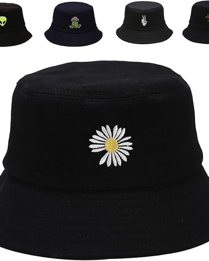 Cotton Bucket Hat for Women Men Summer Travel Sun Beach Bucket Cap, Unisex Outdoor Fisherman Hat