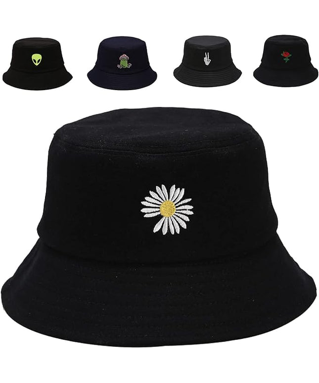 Cotton Bucket Hat for Women Men Summer Travel Sun Beach Bucket Cap, Unisex Outdoor Fisherman Hat