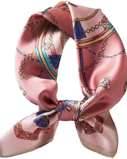 ANDANTINO 100% Pure Mulberry Silk Small Square Scarves -21'' x 21''- Digital Printed Neckerchief –Women Men Lightweight Scarf