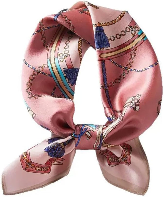 ANDANTINO 100% Pure Mulberry Silk Small Square Scarves -21'' x 21''- Digital Printed Neckerchief –Women Men Lightweight Scarf