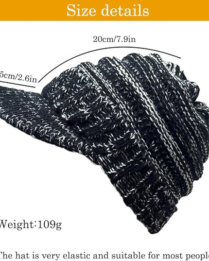 XYIYI Beanie Tail Winter Warm Knit Messy High Bun Ponytail Hats Visor Beanie Cap