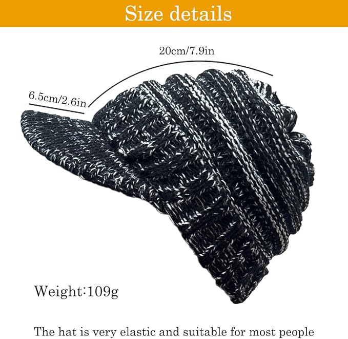 XYIYI Beanie Tail Winter Warm Knit Messy High Bun Ponytail Hats Visor Beanie Cap