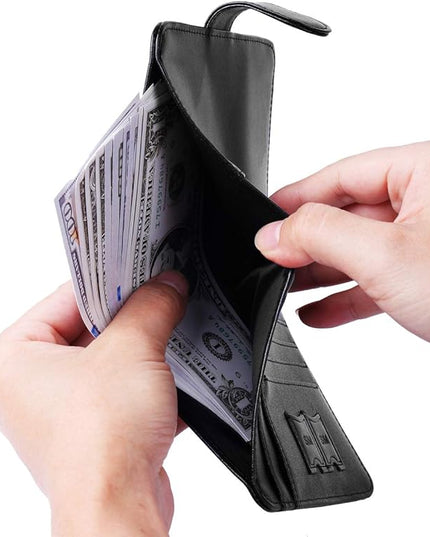 Passport Holder Cover Wallet RFID Blocking Leather Card Case Travel Accessories for Women Men (#Black)