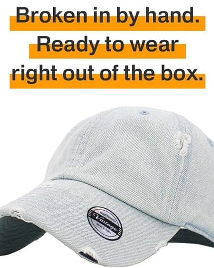 KBETHOS Vintage Washed Distressed Cotton Dad Hat Baseball Cap Adjustable Polo Trucker Unisex Style Headwear