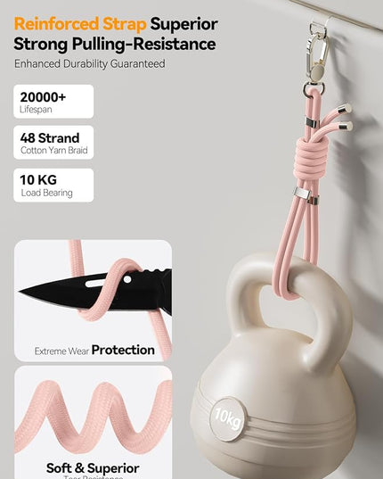 4-IN-1 Phone Lanyard + Wrist Strap, 2PCS Adjustable Length Cell Phone Lanyard with 2 Tether Tabs for iPhone,Smartphones