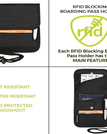 Travelon Folding ID and Boarding Pass Holder, Black, One Size