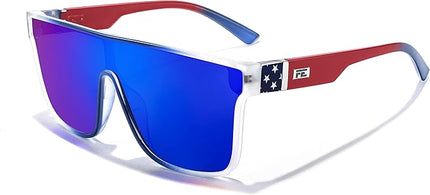 FEISEDY Sunglasses for Women Men, Fashion Mirrored Single Lens, Driving Beach Sunnies UV400 Shades B2996