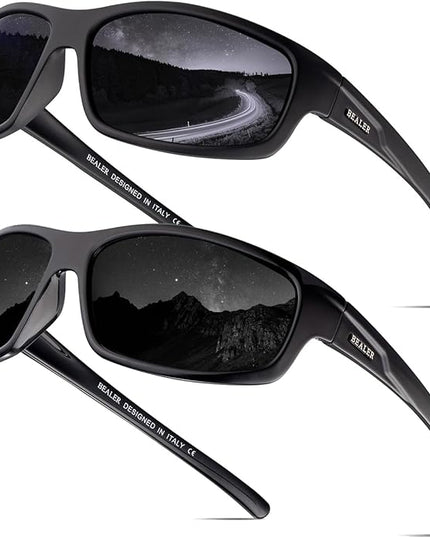 BEALER Polarized Sports Sunglasses for Men Lightweight TR90 Frame Sun Glasses Driving Cycling Fishing UV Protection Shades