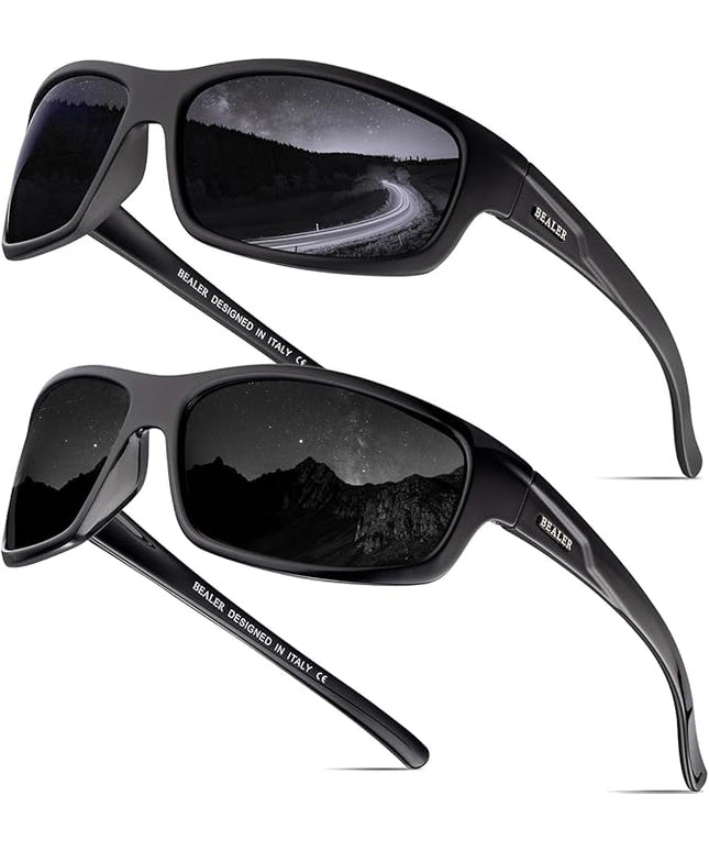 BEALER Polarized Sports Sunglasses for Men Lightweight TR90 Frame Sun Glasses Driving Cycling Fishing UV Protection Shades