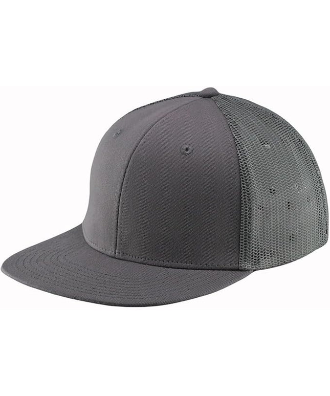 Flat Bill Snapback Mesh Hats | Fits OSFM & XXL Big Head | Blank Solid Color Adjustable Trucker Hat for Men