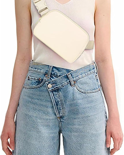 Belt Bag for Women, Cross Body Fanny Pack Fashion Waist Packs Everywhere Belt Bag with Adjustable Strap Gifts for Teen Girls Women Men (White)