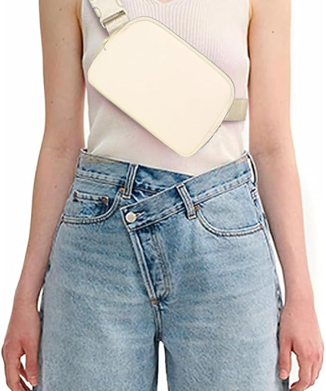 Belt Bag for Women, Cross Body Fanny Pack Fashion Waist Packs Everywhere Belt Bag with Adjustable Strap Gifts for Teen Girls Women Men (White)