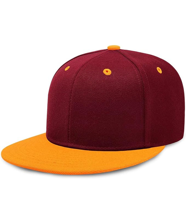CHOK.LIDS Flat Bill Visor Classic Snapback Hat Blank Adjustable Brim High Top End Trendy Color Style Plain Tone Baseball Cap