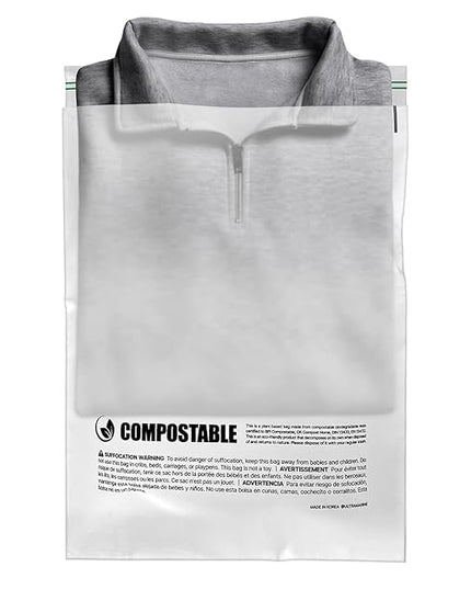 Eco Friendly Clear Poly Bags with Suffocation Warning - 6" x 9" (100 Count) - Strong Self Seal - Biodegradable Premium Frosted Bag for Packaging (6 x 9)