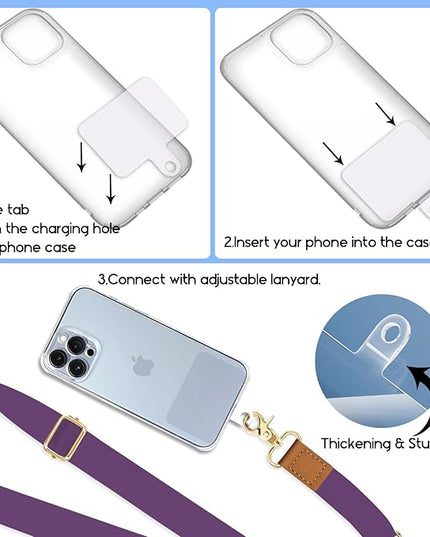 Phone Lanyard Crossbody Strap, Cell Phone Lanyards for around the Neck Wristlet Wrist Strap Solid Color Adjustable for Keys Case Accessories Travel Essentials