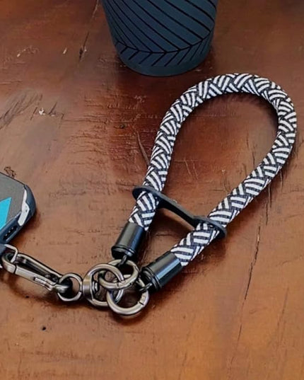Phone Lanyard Wrist Strap Phone Strap Wrist Lanyard for Cell Phone Around the Hand with Lanyard Patch (Black/White)