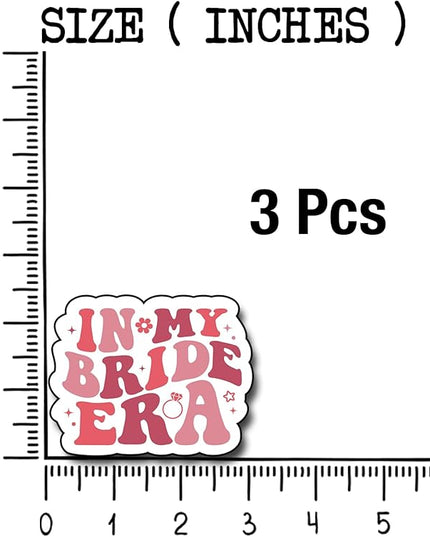 (3Pcs) in My Bride Era Sticker, Sticker Gifts Bride Decorate Books, Laptops, Water Bottles Kindles Stickers, Phones Tumbler Waterproof Vinyl 3" Inch